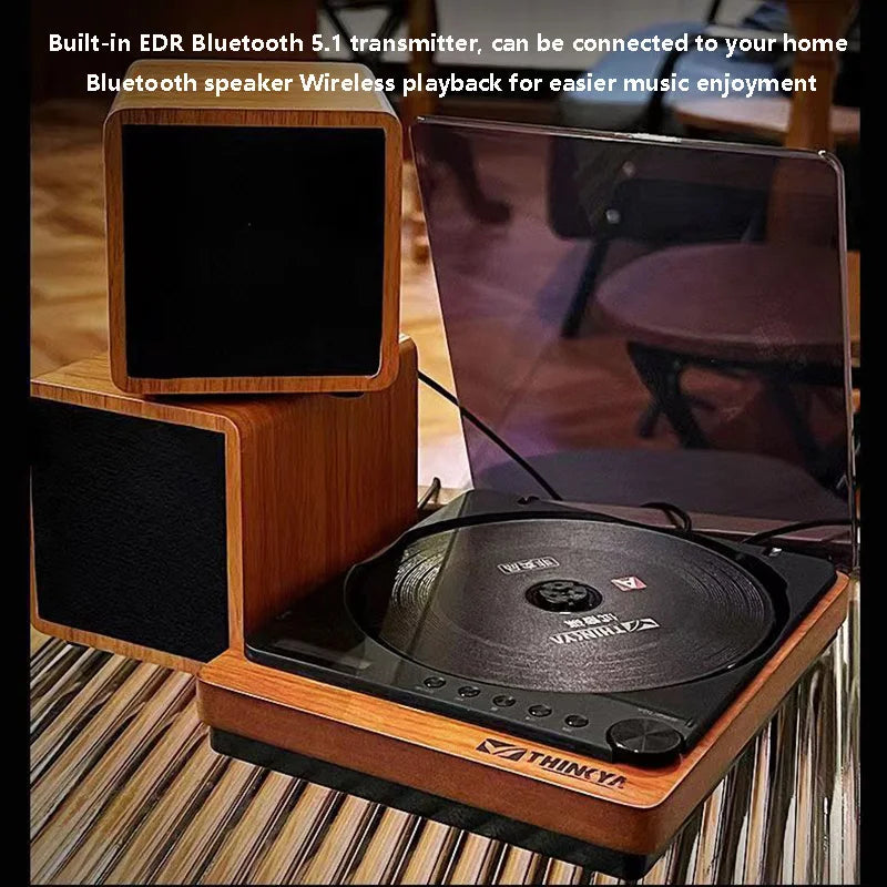 Wooden HIFI CD Player Bluetooth 5.1 Digital Optical Output USB Lossless Playback Wooden CD Music Player Infrared Remote Control