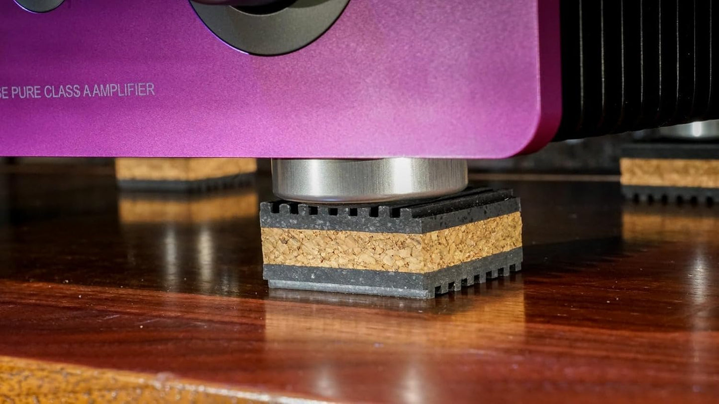 Sound Isolation Pads. Cork Pads for Turntables to Reduce Vibration & Skipping (1" Pack of 4)