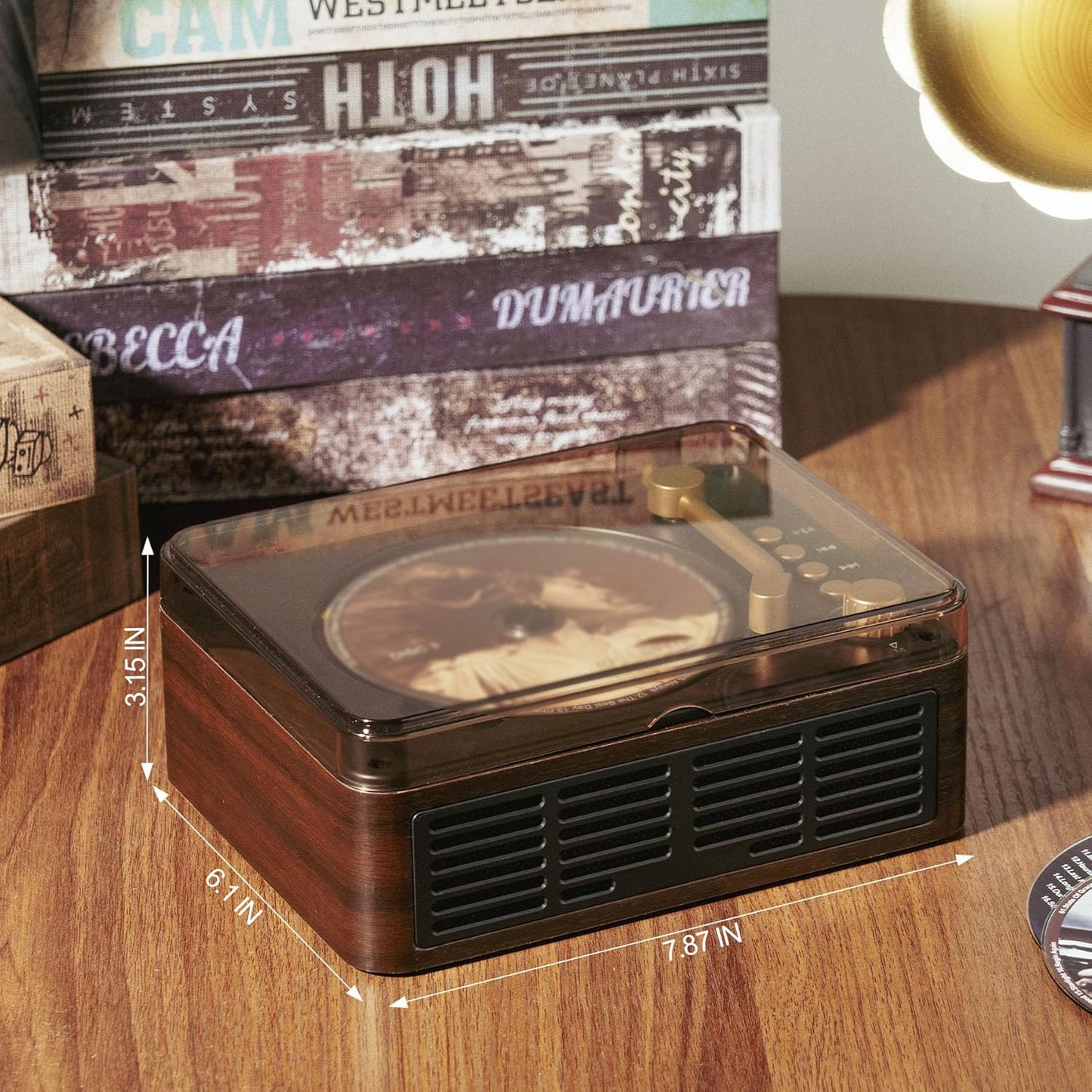 Portable CD Player Bluetooth with Speakers - Desktop CD Players for Home, Built