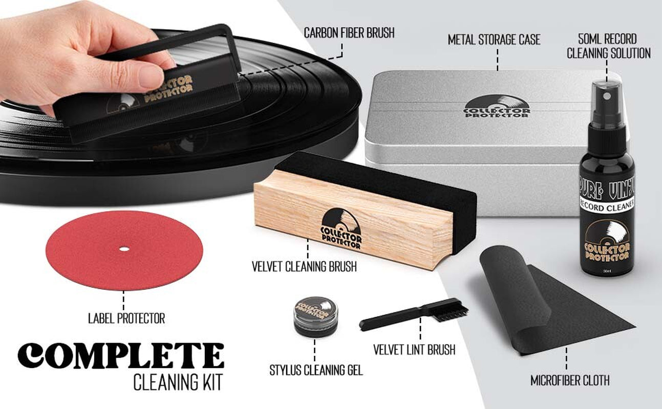 Vinyl Record Cleaning Kit - Complete 7-In-1 Vinyl Record Cleaner Solution Set