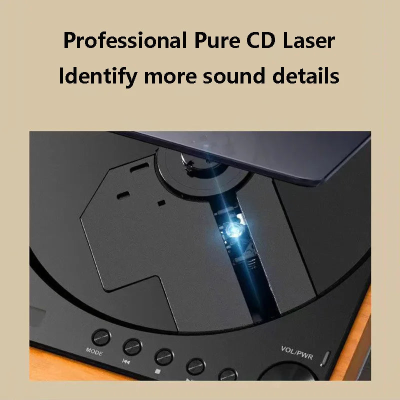 Wooden HIFI CD Player Bluetooth 5.1 Digital Optical Output USB Lossless Playback Wooden CD Music Player Infrared Remote Control