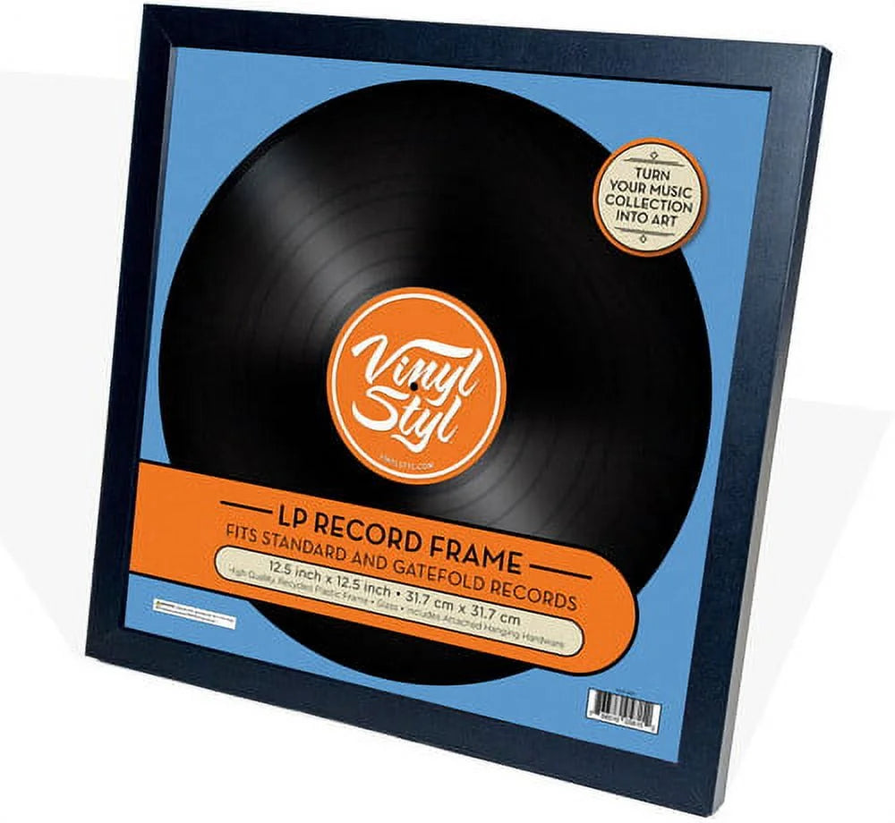 Vinyl is Art! 12-Inch Vinyl Record Display Frame, Wall Hanging, Black