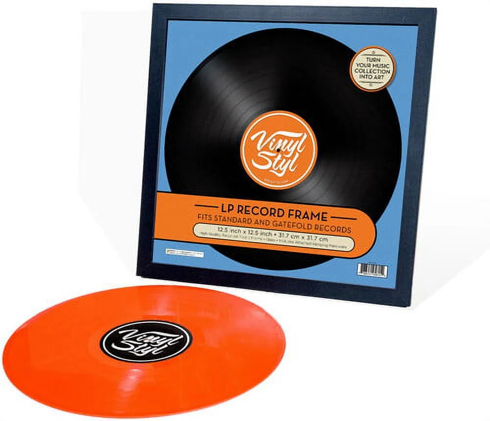 Vinyl is Art! 12-Inch Vinyl Record Display Frame, Wall Hanging, Black