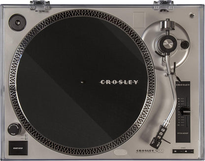 C100A-SI Belt-Drive Turntable Record Player with Adjustable Counterweight, Silver
