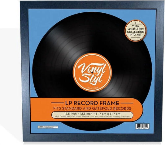 Vinyl is Art! 12-Inch Vinyl Record Display Frame, Wall Hanging, Black