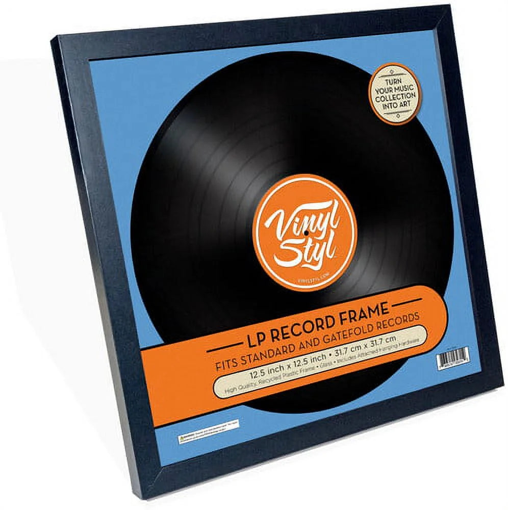 Vinyl is Art! 12-Inch Vinyl Record Display Frame, Wall Hanging, Black