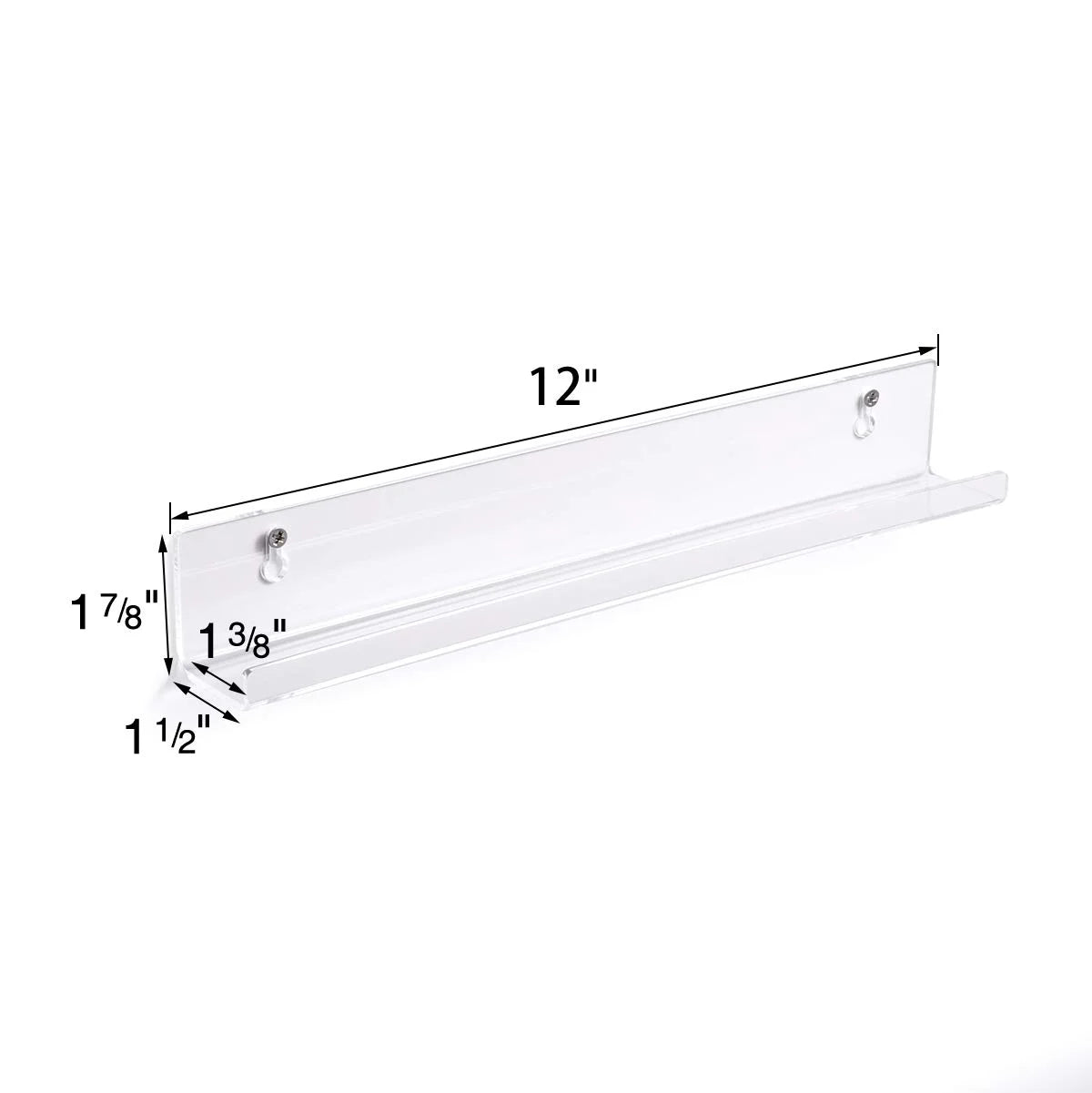 Vinyl Record Holder Wall Mount 12'' Album Shelve Record Holder , Easy Install Acrylic Vinyl Display Shelf in Office Home,6 Pcs